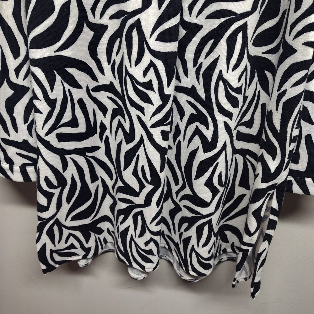 Lildy Tunic Dress Women Size L/XL White Black 3/5 Sleeve Knit Long Sleeve Casual - Picture 4 of 6